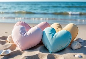 Read more about the article Afslapning ved stranden med hjertepuder til afslapning