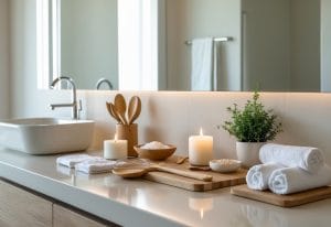 Read more about the article Sådan skaber du spa-stemning med køkkenredskaber til dit badeværelse